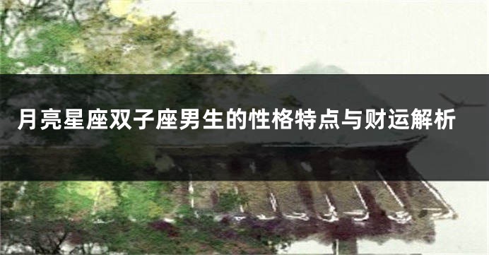 月亮星座双子座男生的性格特点与财运解析