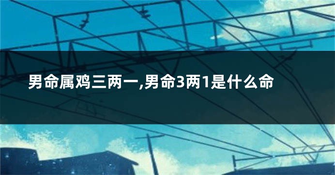 男命属鸡三两一,男命3两1是什么命