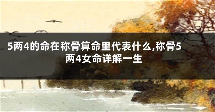 5两4的命在称骨算命里代表什么,称骨5两4女命详解一生