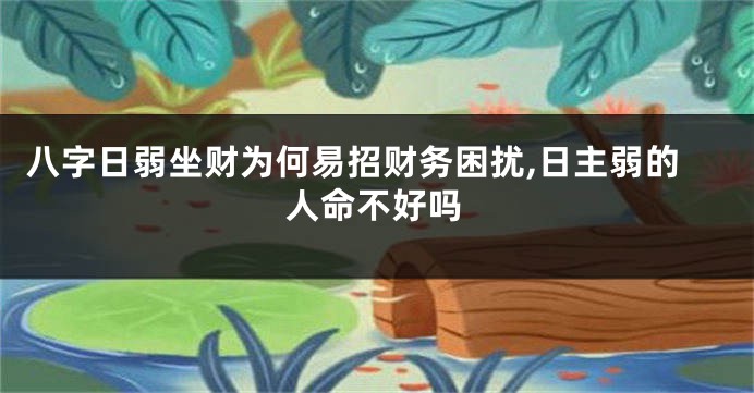 八字日弱坐财为何易招财务困扰,日主弱的人命不好吗