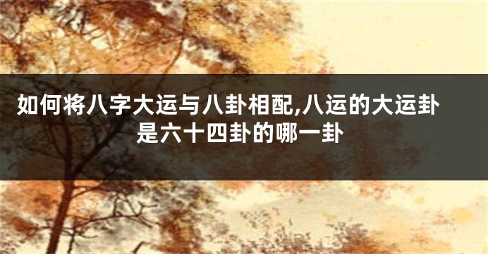 如何将八字大运与八卦相配,八运的大运卦是六十四卦的哪一卦
