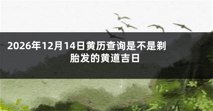 2026年12月14日黄历查询是不是剃胎发的黄道吉日