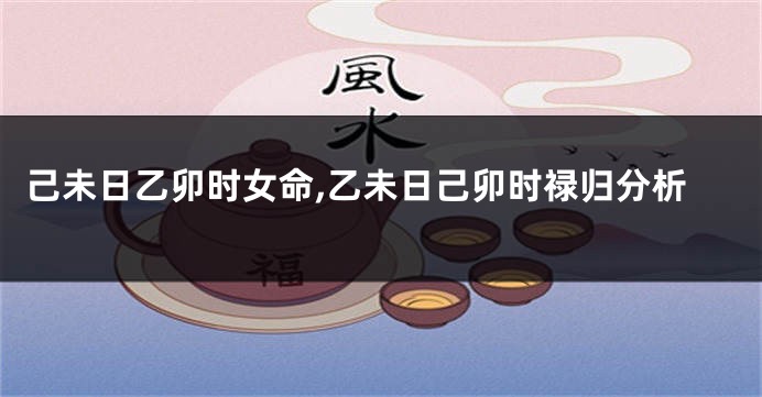 己未日乙卯时女命,乙未日己卯时禄归分析
