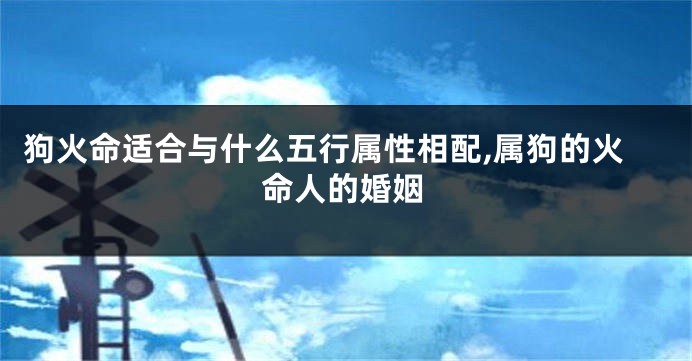狗火命适合与什么五行属性相配,属狗的火命人的婚姻