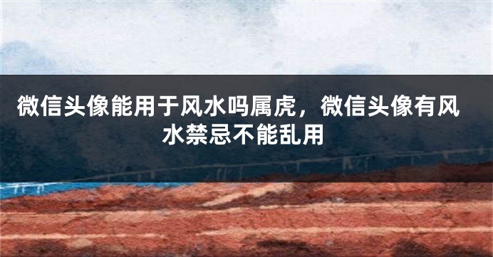 微信头像能用于风水吗属虎，微信头像有风水禁忌不能乱用