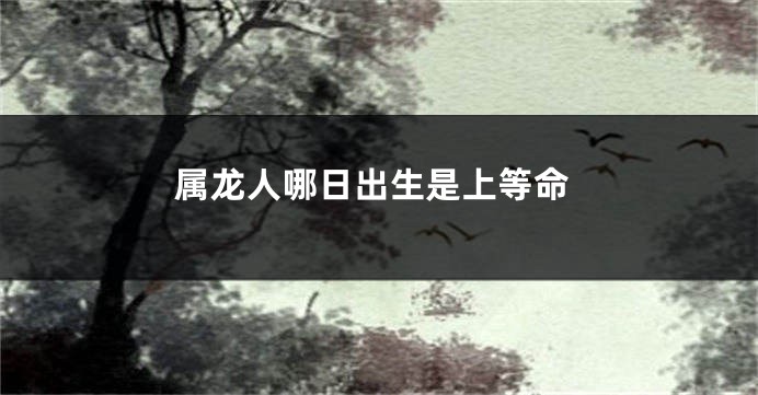 属龙人哪日出生是上等命