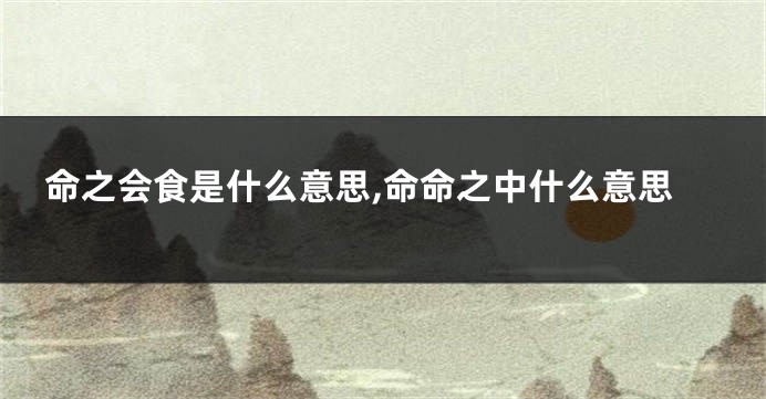 命之会食是什么意思,命命之中什么意思