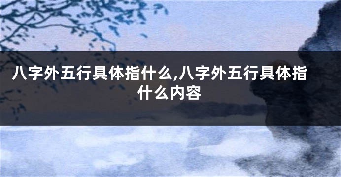 八字外五行具体指什么,八字外五行具体指什么内容