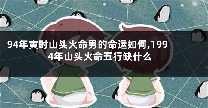 94年寅时山头火命男的命运如何,1994年山头火命五行缺什么