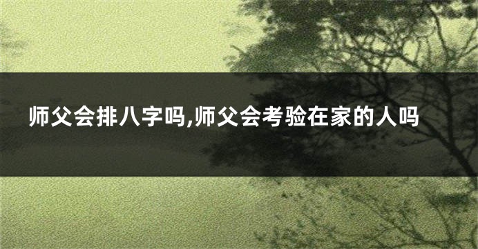 师父会排八字吗,师父会考验在家的人吗