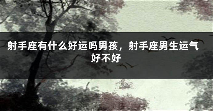 射手座有什么好运吗男孩，射手座男生运气好不好