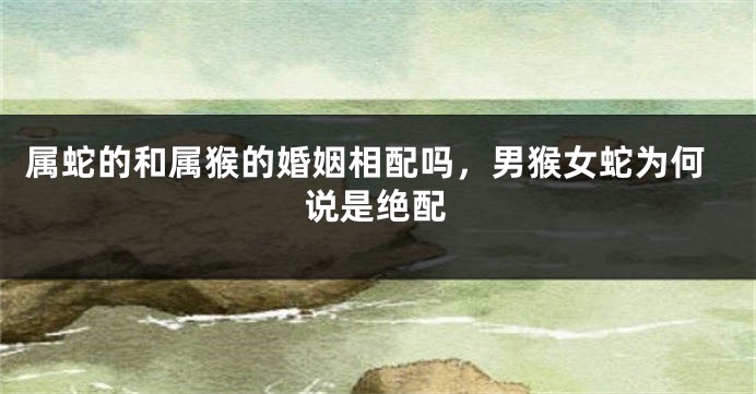 属蛇的和属猴的婚姻相配吗,男猴女蛇为何说是绝配