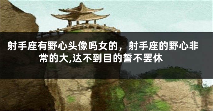 射手座有野心头像吗女的，射手座的野心非常的大,达不到目的誓不罢休