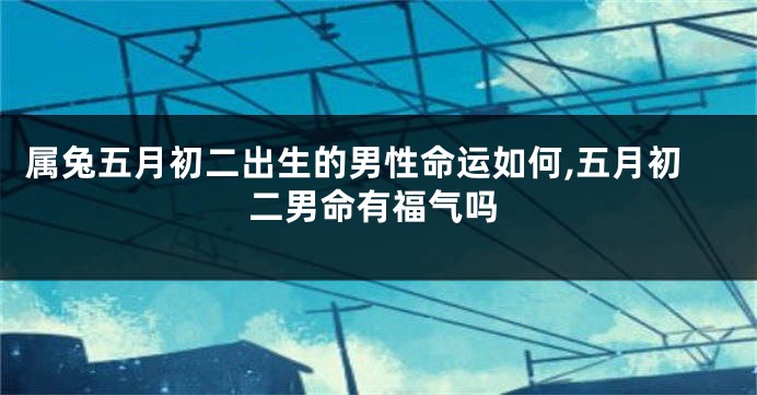 属兔五月初二出生的男性命运如何,五月初二男命有福气吗