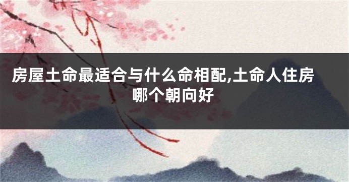 房屋土命最适合与什么命相配,土命人住房哪个朝向好