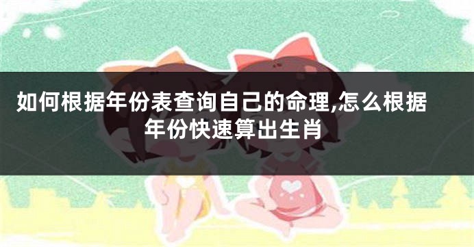 如何根据年份表查询自己的命理,怎么根据年份快速算出生肖