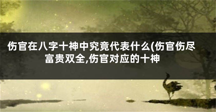 伤官在八字十神中究竟代表什么(伤官伤尽富贵双全,伤官对应的十神