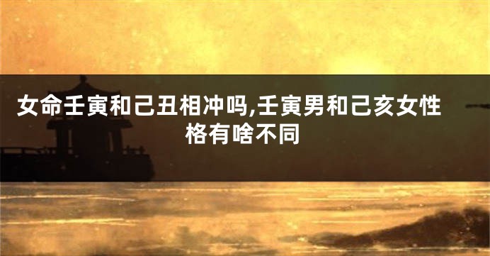 女命壬寅和己丑相冲吗,壬寅男和己亥女性格有啥不同