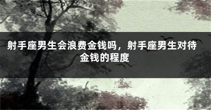 射手座男生会浪费金钱吗，射手座男生对待金钱的程度