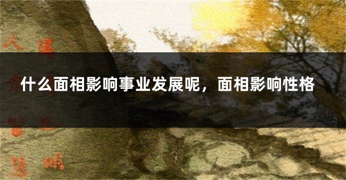 什么面相影响事业发展呢，面相影响性格