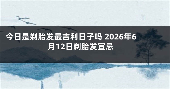 今日是剃胎发最吉利日子吗 2026年6月12日剃胎发宜忌