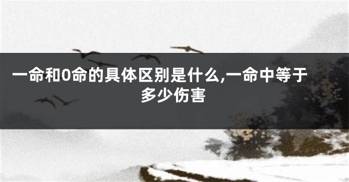 一命和0命的具体区别是什么,一命中等于多少伤害