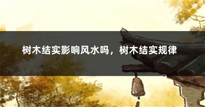 树木结实影响风水吗,树木结实规律