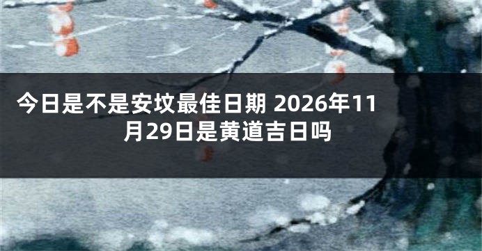 今日是不是安坟最佳日期 2026年11月29日是黄道吉日吗
