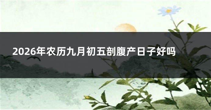 2026年农历九月初五剖腹产日子好吗