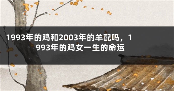 1993年的鸡和2003年的羊配吗，1993年的鸡女一生的命运
